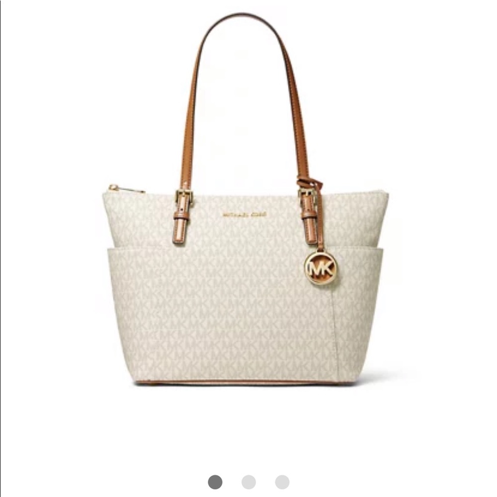 NEW MICHAEL KORS JETSET EAST-WEST LOGO TOTE/WALLET